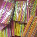 Pailles Ensemble Plastique Jetable Multicolore 100pcs